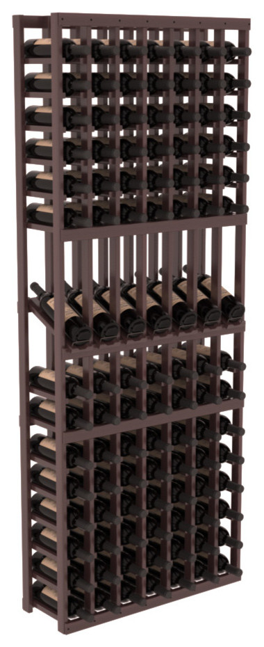 7 Column Display Row Wine Cellar Kit, Redwood, Walnut/Satin F