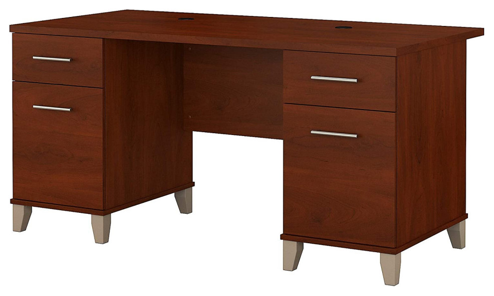 Office Desk with Drawers, Hansen Cherry Contemporary Desks And