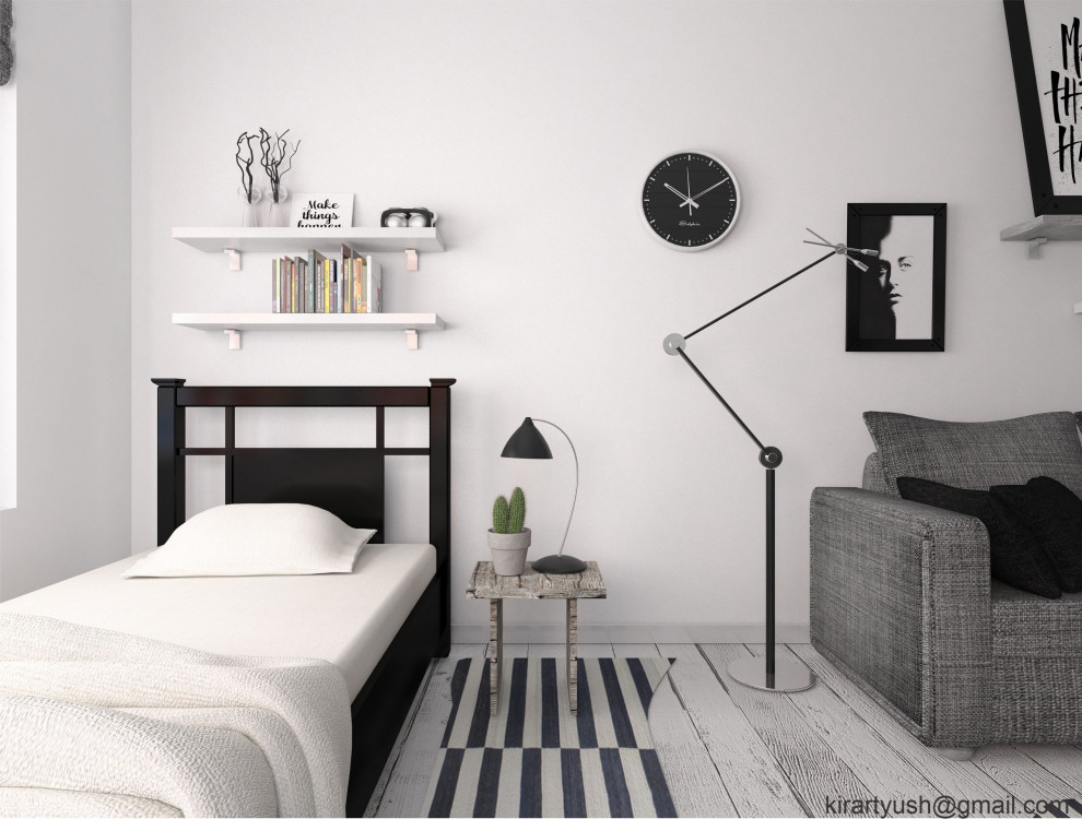 Scandinavian bachelor bedroom