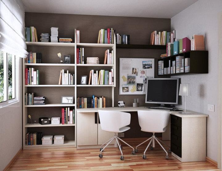 Inspiration for a modern home office in Austin.