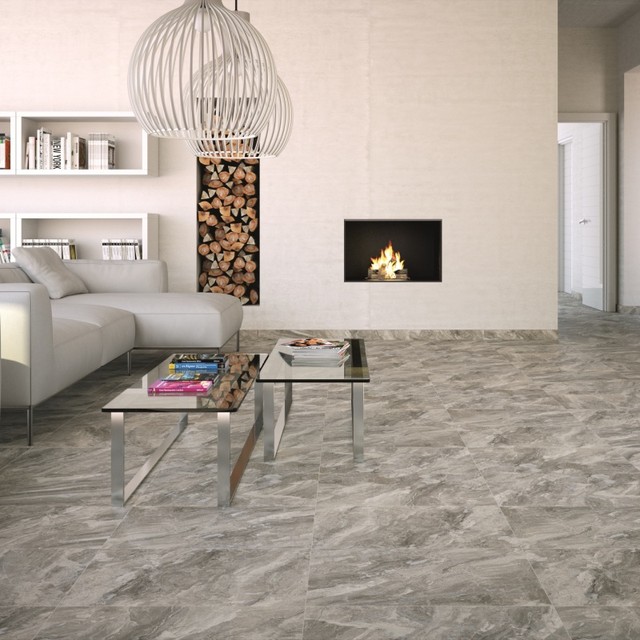 Grey Modern Grey Living Room Floor Tiles - img-jam