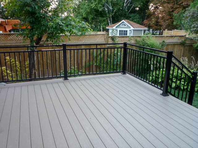 Deck in Grey with Black Rails and Posts