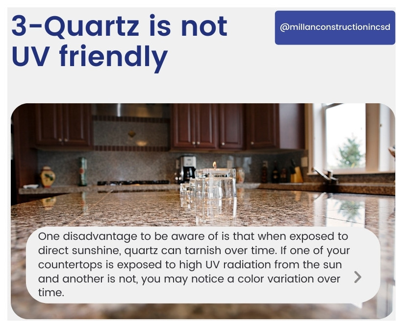 Quartz is NOT UV friendly