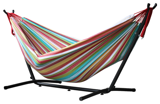 Double Cotton Hammock With Stand, Salsa