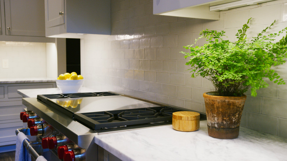Home design - large transitional home design idea