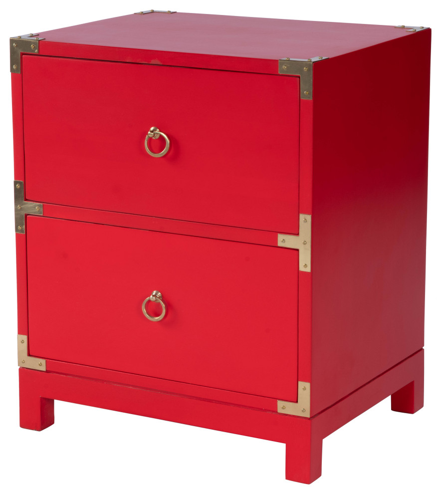 Butler Ardennes Red Campaign Chairside Chest