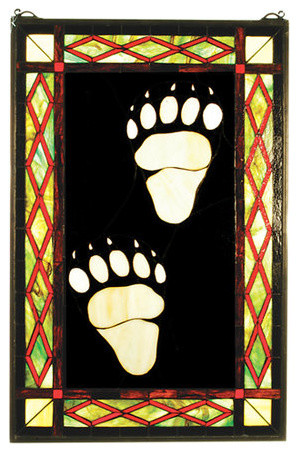 Meyda Tiffany 74143 Bear Tracks Stained Glass Window
