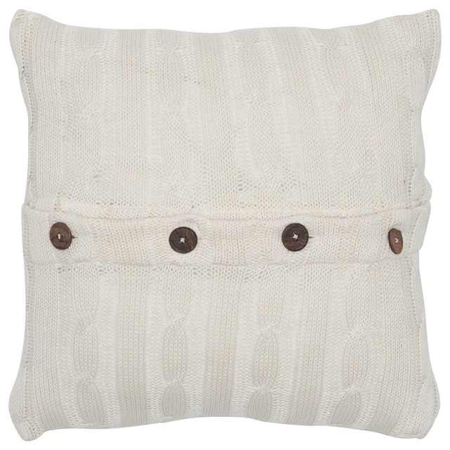 Cable Knit Accent Pillow Blue Finish 18 X18 Scandinavian