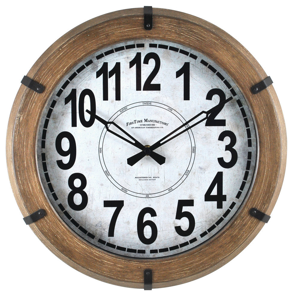 Modern Rustic Wall Clock Farmhouse Wall Clocks by FirsTime
