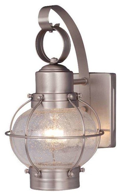 Vaxcel Chatham 7" Outdoor Wall Light, Brushed Nickel
