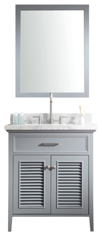 Kensington Vanity, Gray, 30"x21.5"x33.5", Single Sink