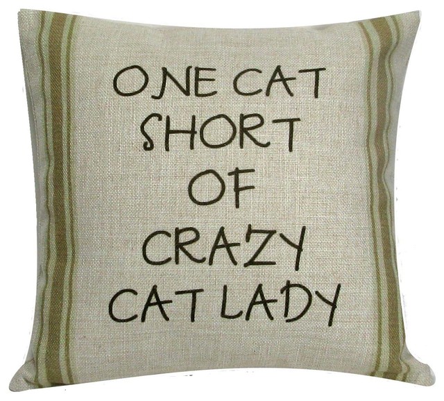 Crazy Cat Lady Throw Pillow With Insert 12 X12 Eclectic