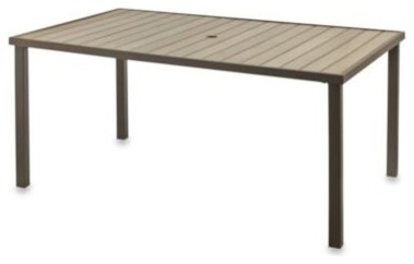 Resin Wood Rectangular Dining Table