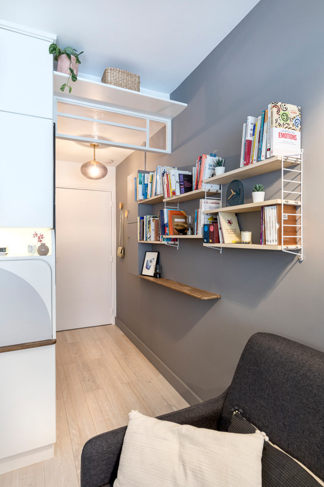 Design ideas for a small contemporary living room in Paris.