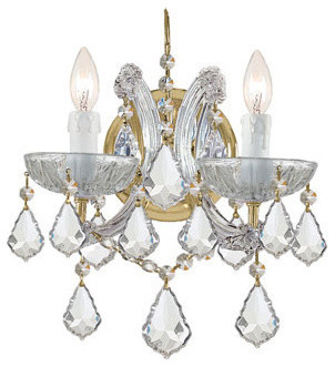 Crystorama 4472-GD-CL-MWP Maria Theresa 2 Light Wall Sconces in Gold