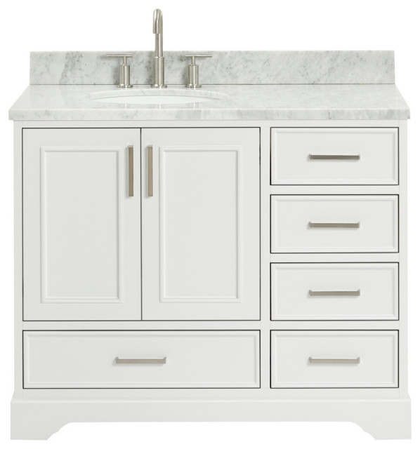 Ariel Stafford 43" Single Left Offset Oval Sink Bathroom Vanity ...