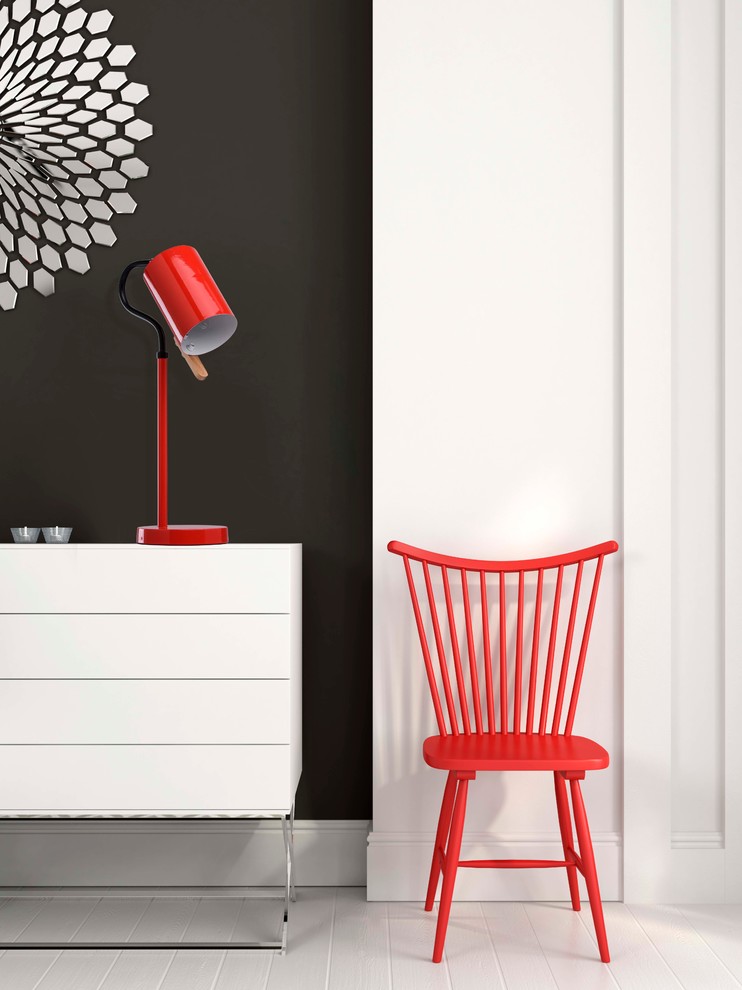 Уголок холла с красными акцентами