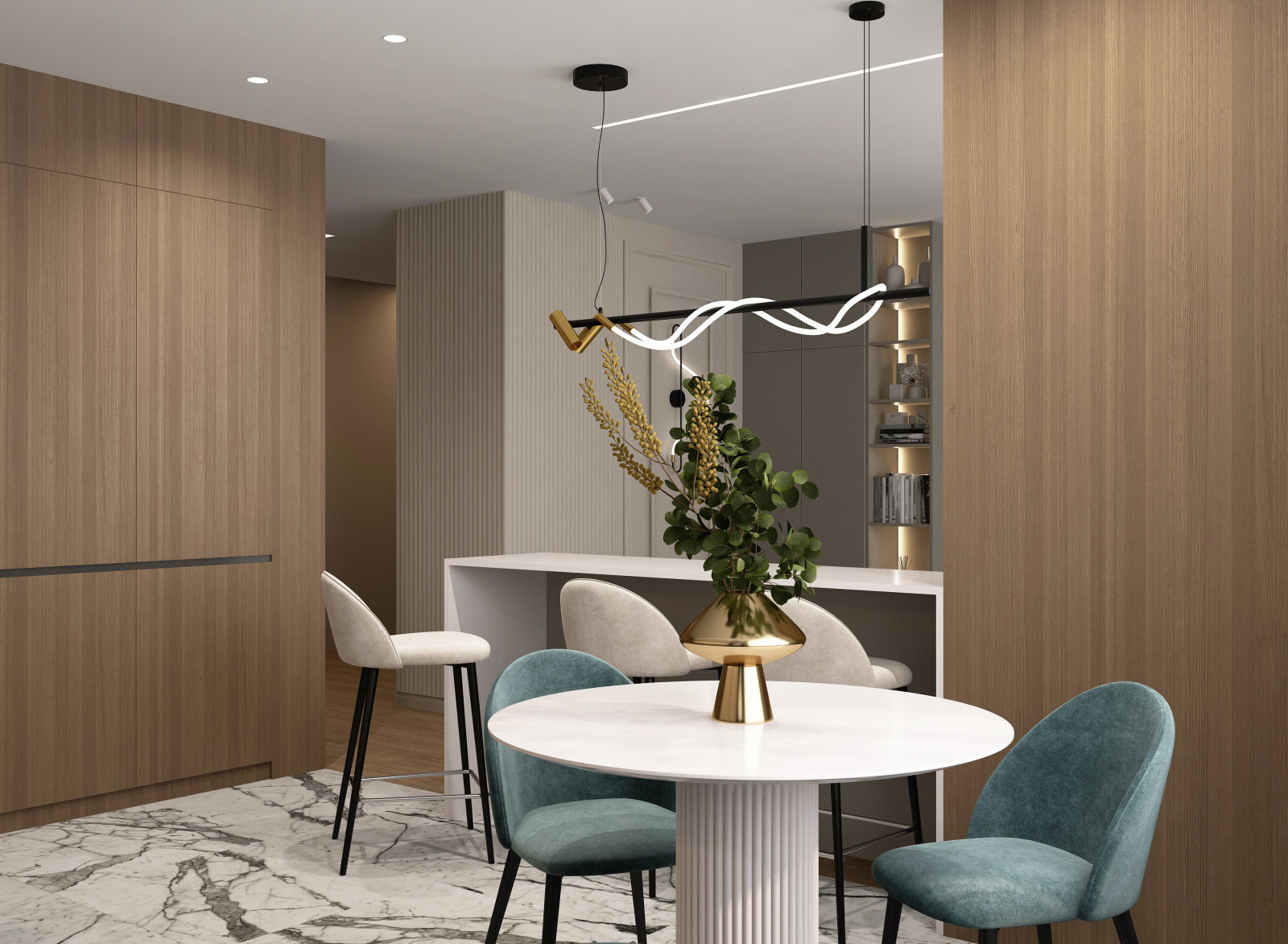 Кухня-гостиная в современном стиле г. Дзержинск