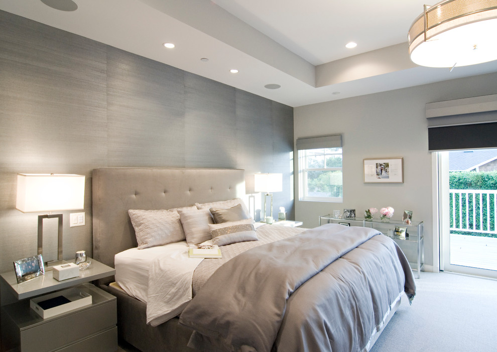 Design ideas for a modern bedroom in San Diego.
