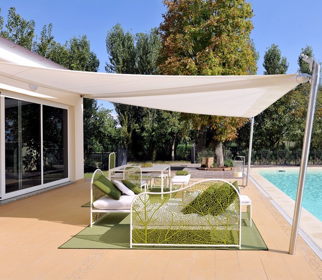 Retractable Shade Sail Contemporary Patio Other By