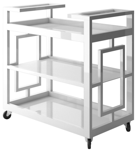 Penelope Modern Bar Cart With Frame Modern Bar Carts by Designer