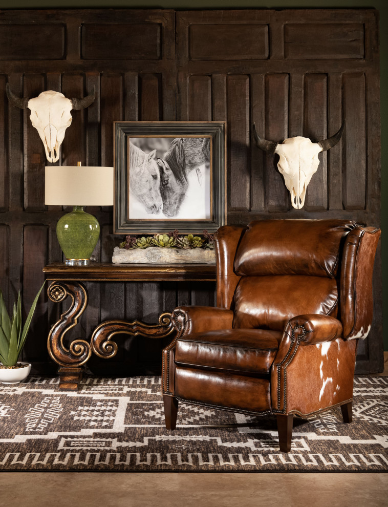 Family room - huge rustic family room idea in Dallas