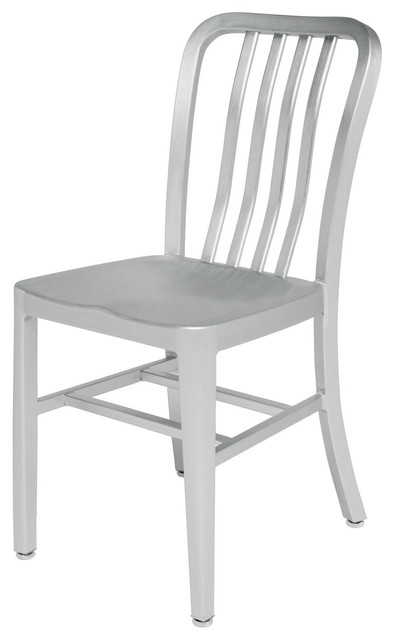 Bleeker Industrial Loft Outdoor Safe Aluminum Dining Chair, Pair