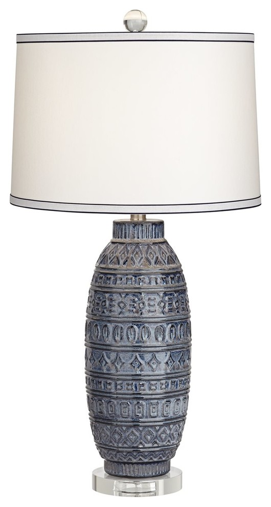 Pacific Coast Cullen 31" Table Lamp, Dark Blue Ceramic