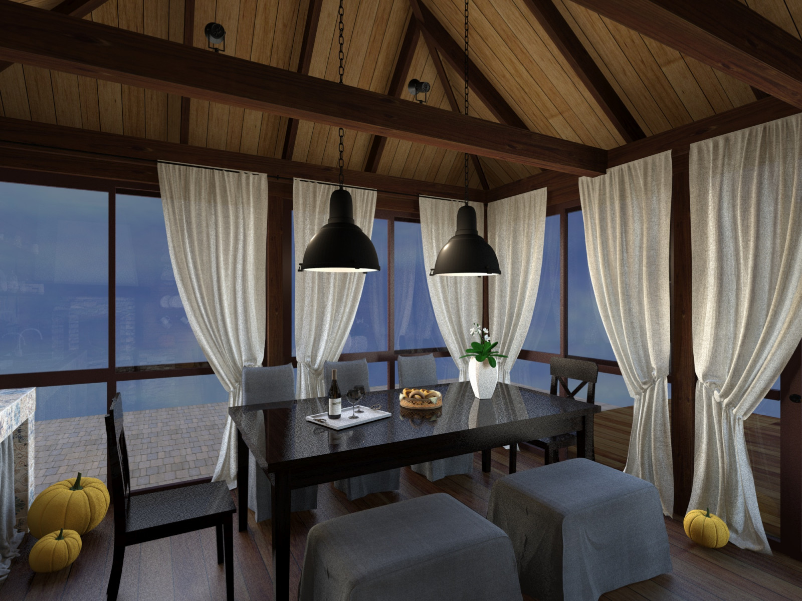 Интерьер бани в стиле кантри