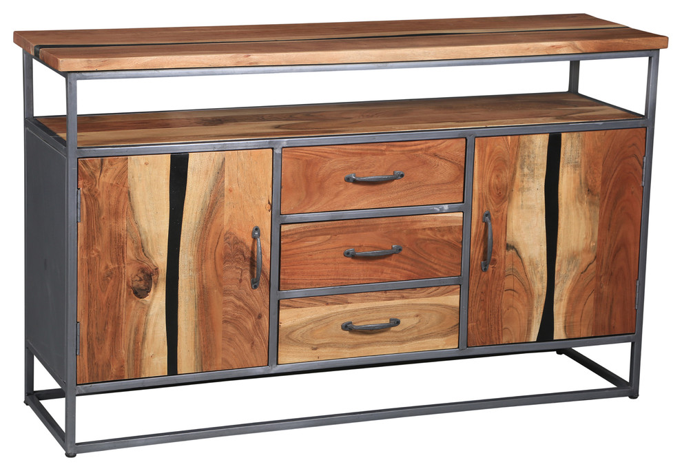 Oceanside Acacia Wood Buffet - Industrial - Buffets And Sideboards - by  Chic Teak | Houzz