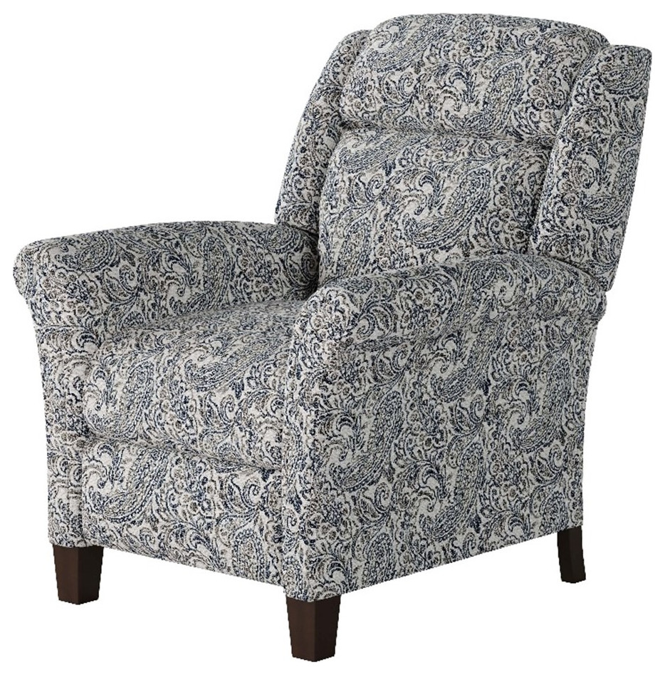 Southern Motion Pow Wow 34" Push Back HiLeg Fabric Recliner in Beige