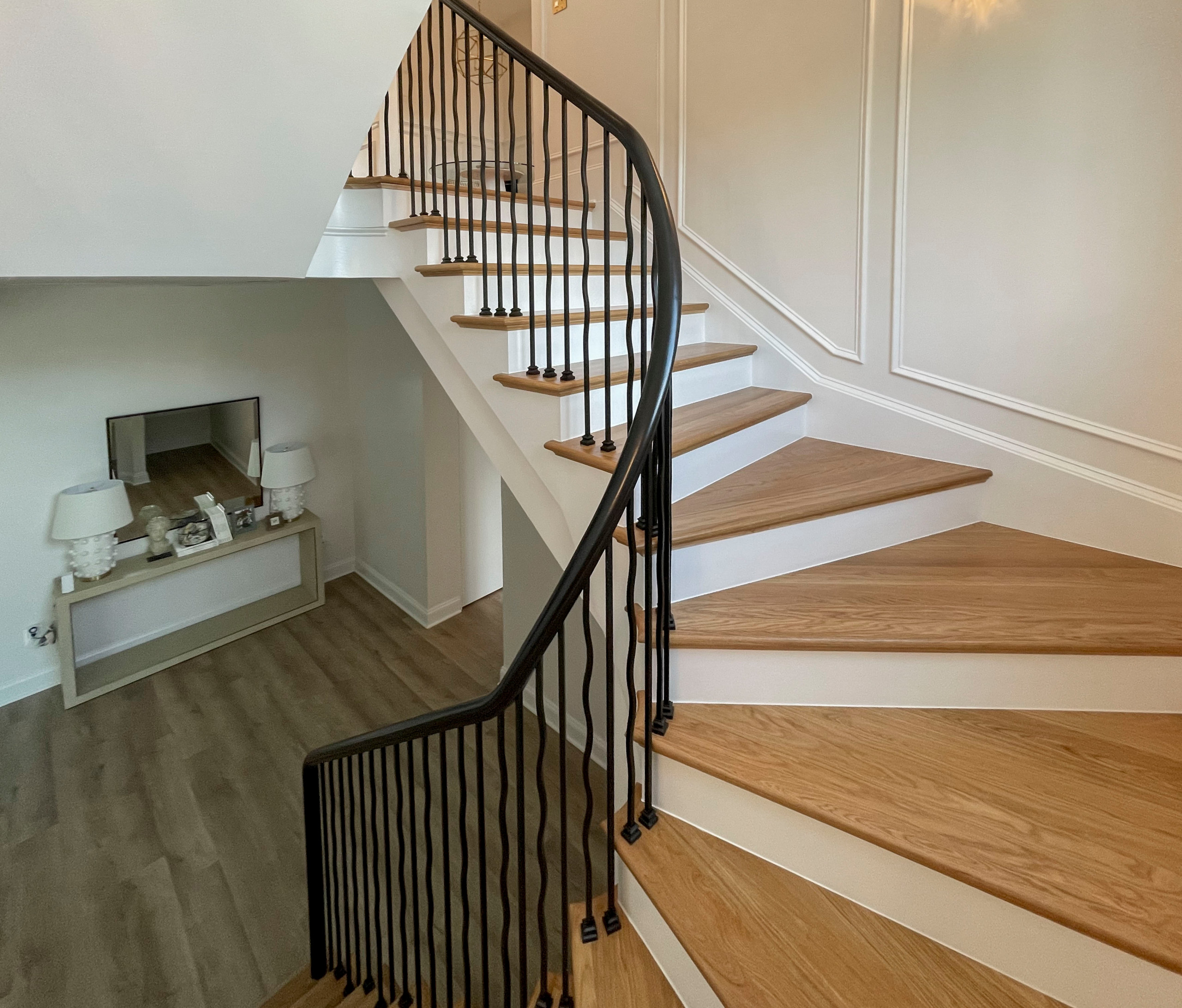 106_Modern Balustrade System Meets Traditional Winding Stairs, Aldie VA  20105