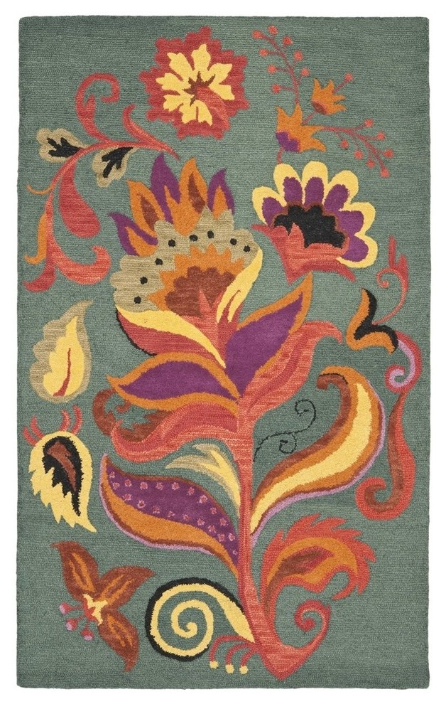 Safavieh Blossom Country and Floral Hand Hooked Wool Rug X-5-A976MLB