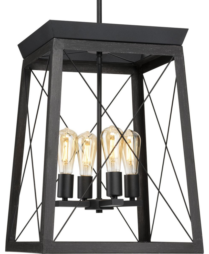 Briarwood Collection 21" 4-Light Black Foyer Chandelier