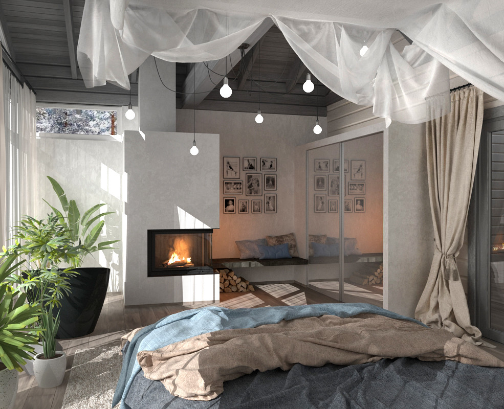 Загородный дом в сосновом лесу