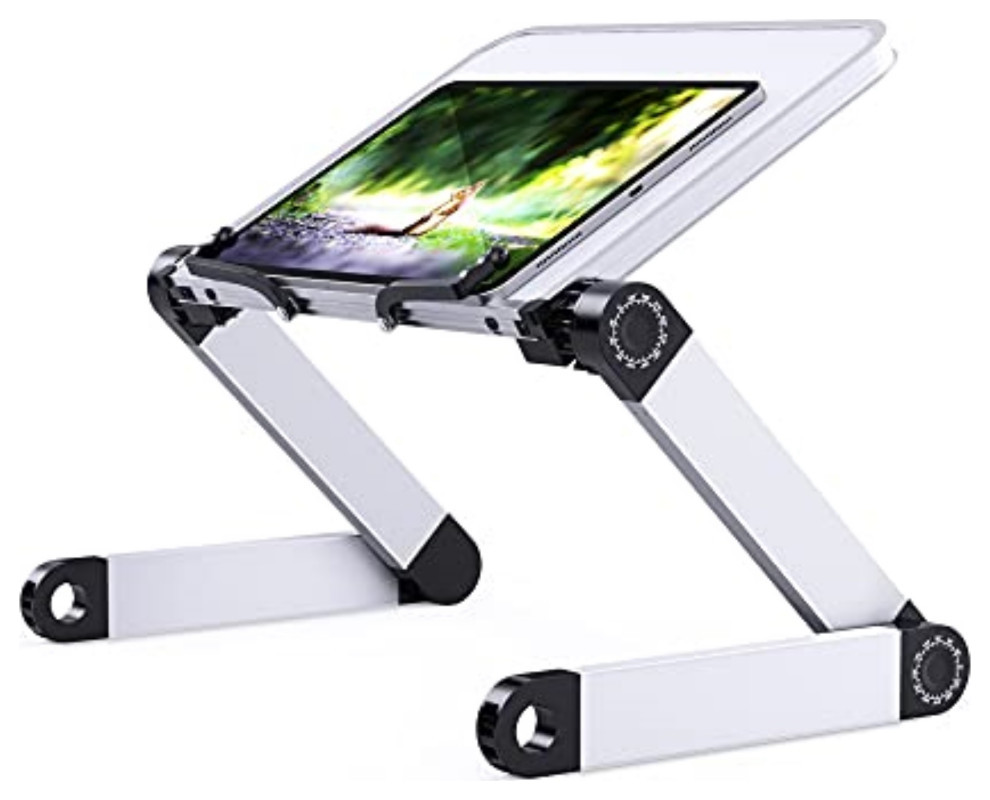 Rainbean Adjustable Book Stand Desk Foldable Reading Bookrest, White