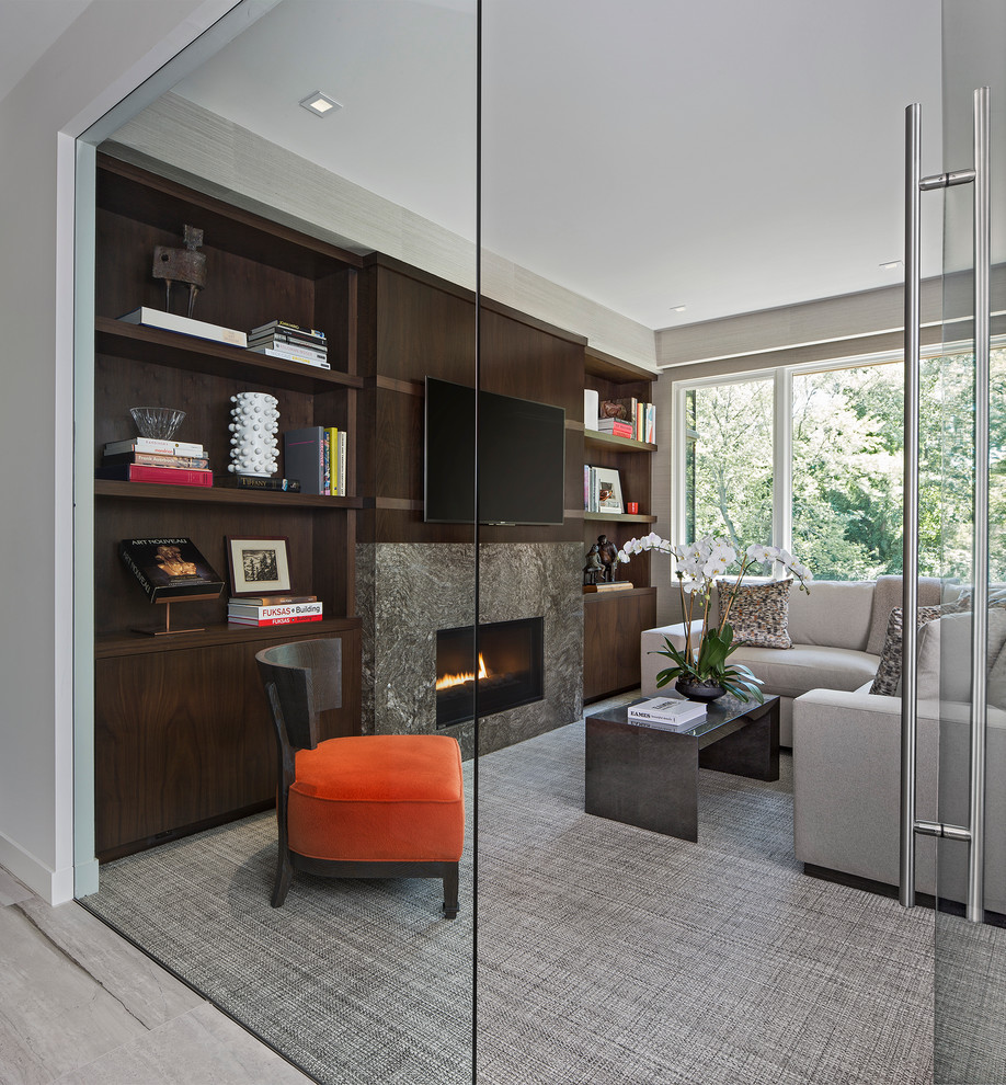 Design ideas for a contemporary home design in Detroit.