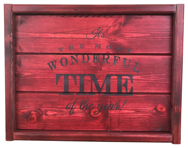 Most Wonderful Time Of The Year Small Low Profile Red Serving Coffee Most Wonderful Time Of The Year Small Low Profile Red Serving Coffee Table Tray Farmhouse Trays By Twisted R Design