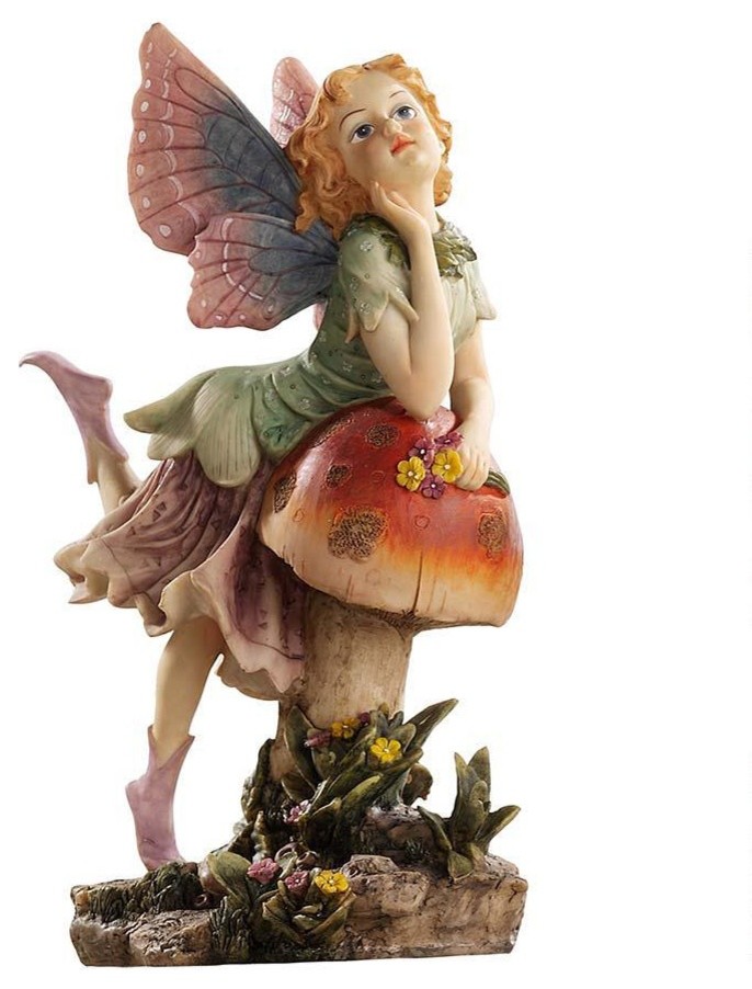 Classy Pixie Garden Fairy Sculpture Traditional Garden Statues And Yard Art by XoticBrands
