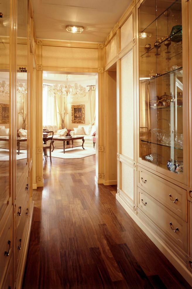 Inspiration for a traditional hallway in Moscow with medium hardwood floors.