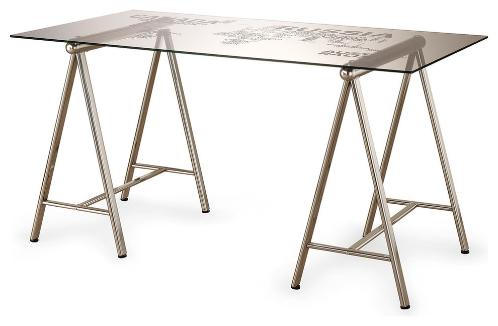 Coaster World Map Writing Desk