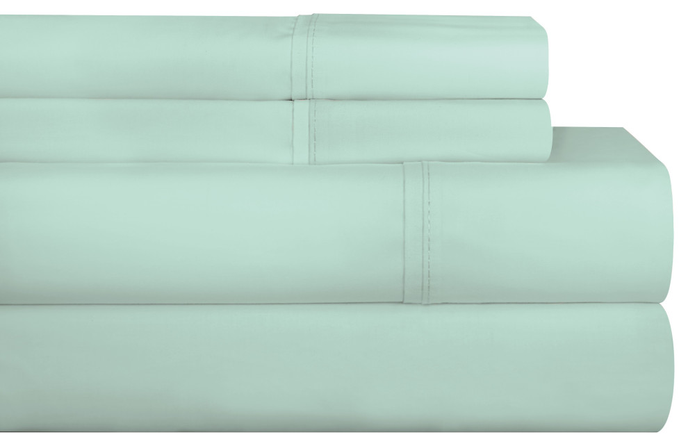 Pointehaven 175 GSM Cotton Flannel Sheet Set, Aqua, King