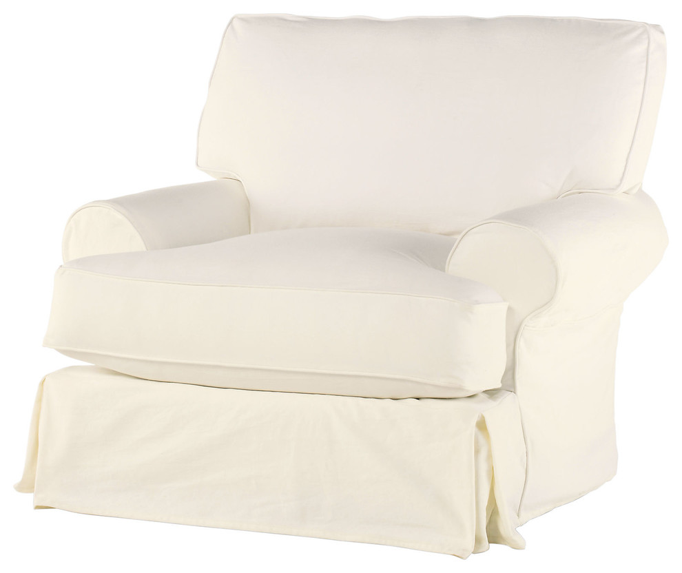Comfy Swivel Chair, Antique White