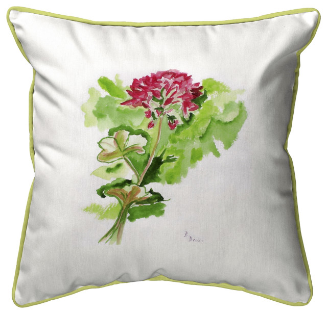 Betsy Drake Geranium Large Indoor/Outdoor Pillow 18x18