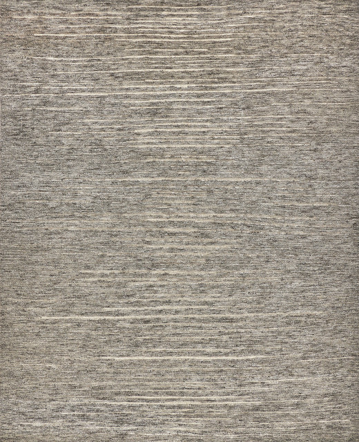 Eaton HandKnotted Wool and Bamboo Silk Gray Area Rug, 14'x18