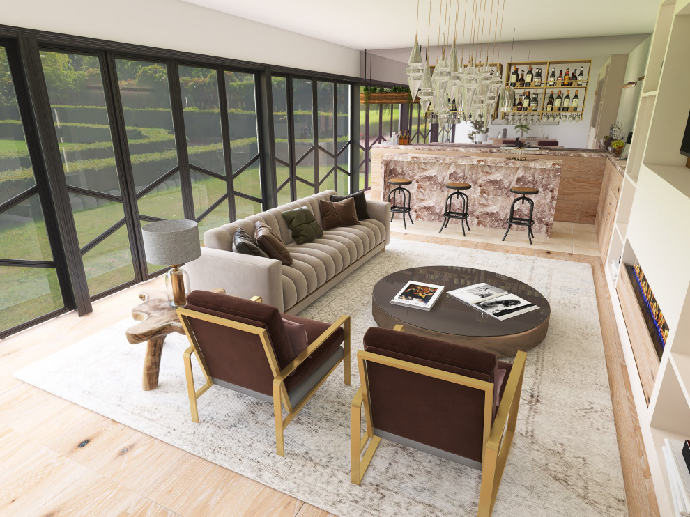 Luxury Home Bar and Entertainment Room - Contemporain - Bar de Salon ...