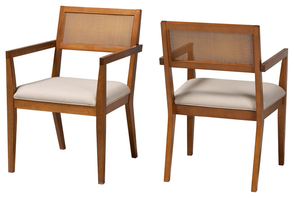 Aysha Fabric 2-Piece Armchair Set, Beige