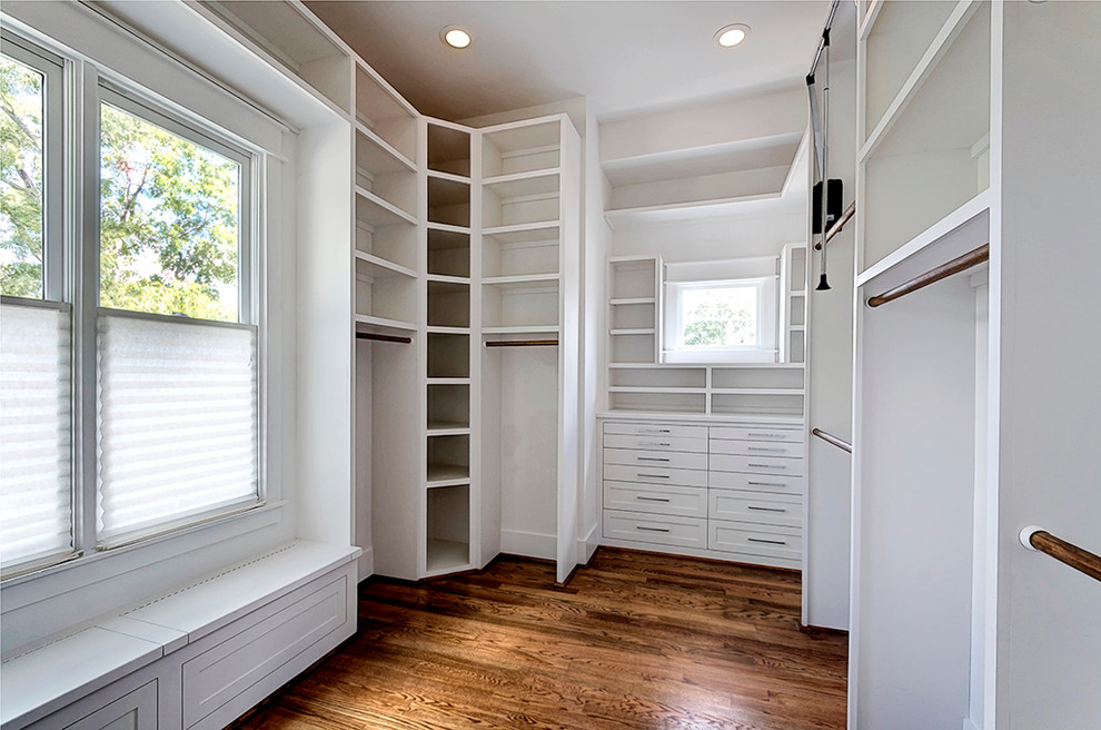 Design ideas for an arts and crafts storage and wardrobe in Houston.