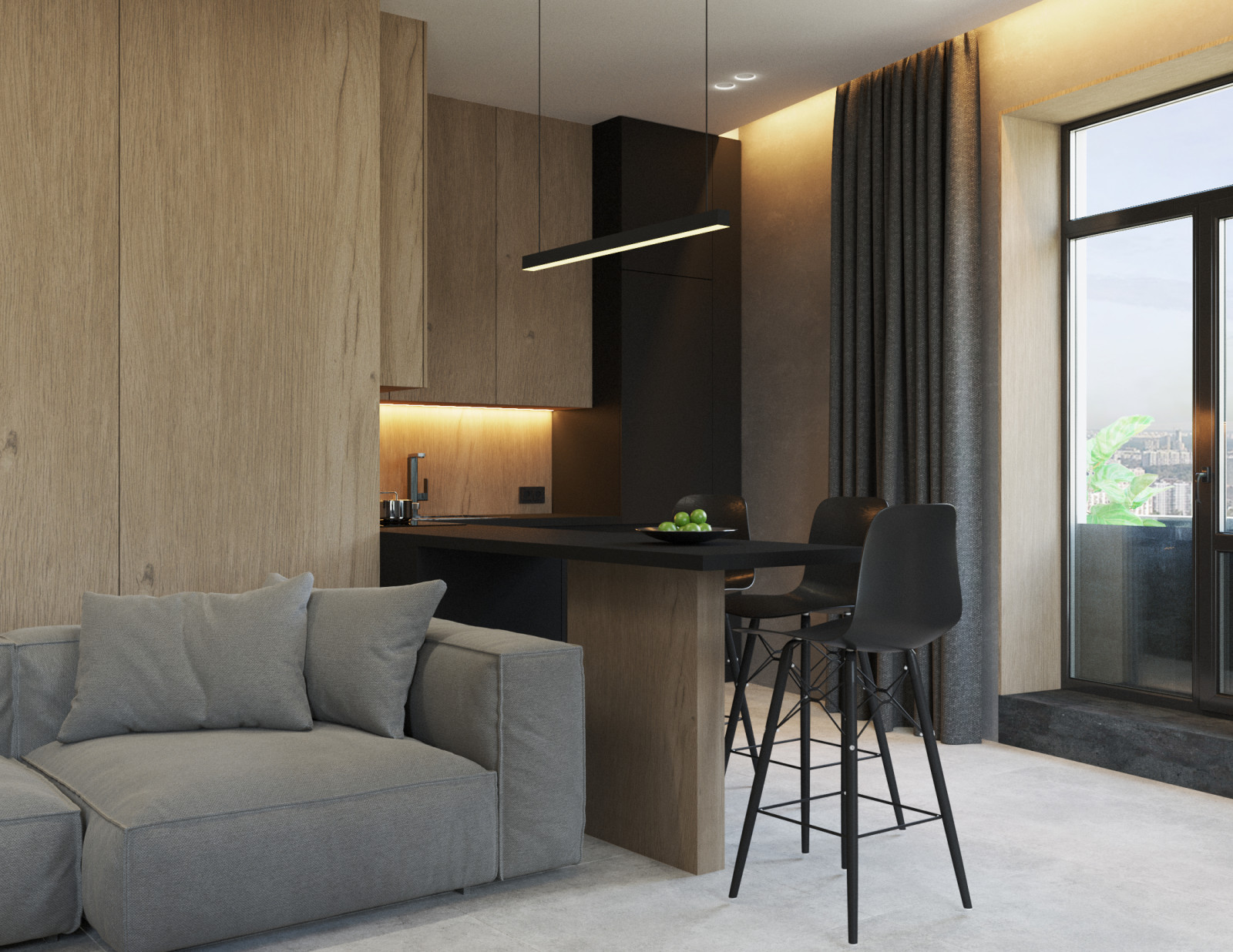 Современная квартира с видом на лес