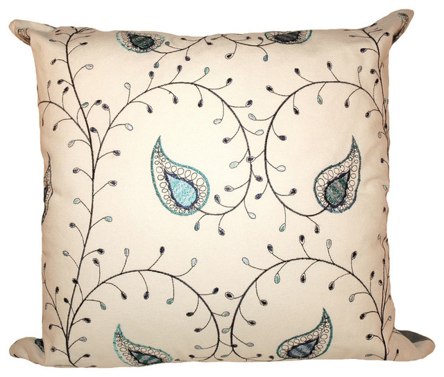 Peacock Feather Pillow 20x20 Mediterranean Decorative Pillows